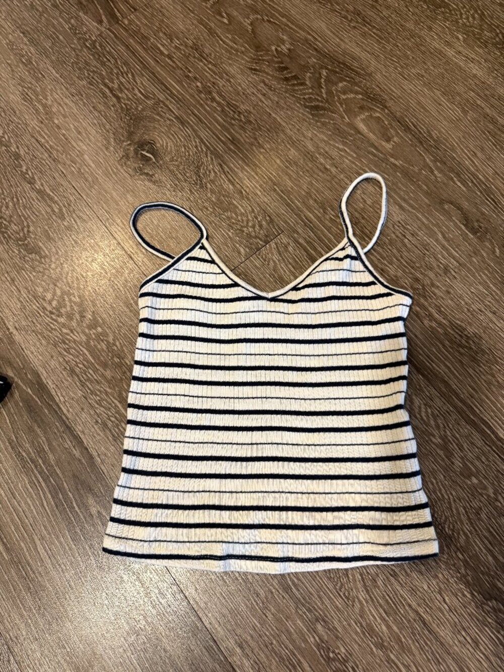 Navy/white, Striped Crop Top, Size Small